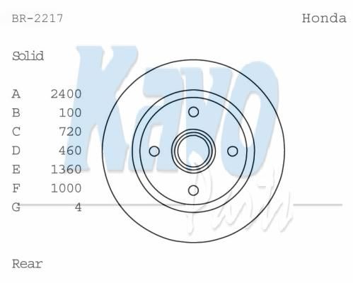 KAVO PARTS Тормозной диск BR-2217